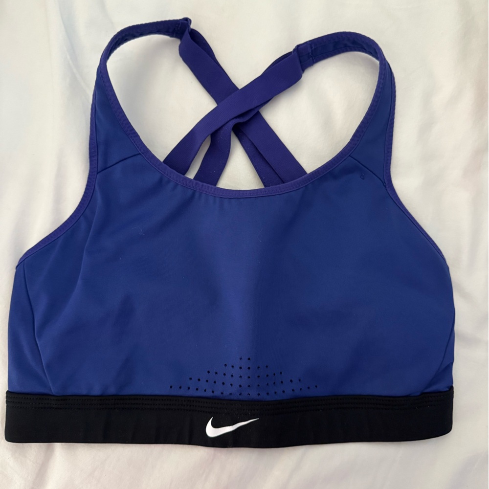 Nike Blue and Black Dri-FIT Sports Bra